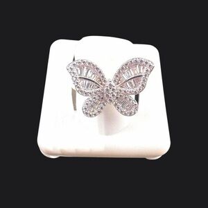 Sterling Silver CZ 925 Butterfly Ring – Size 7